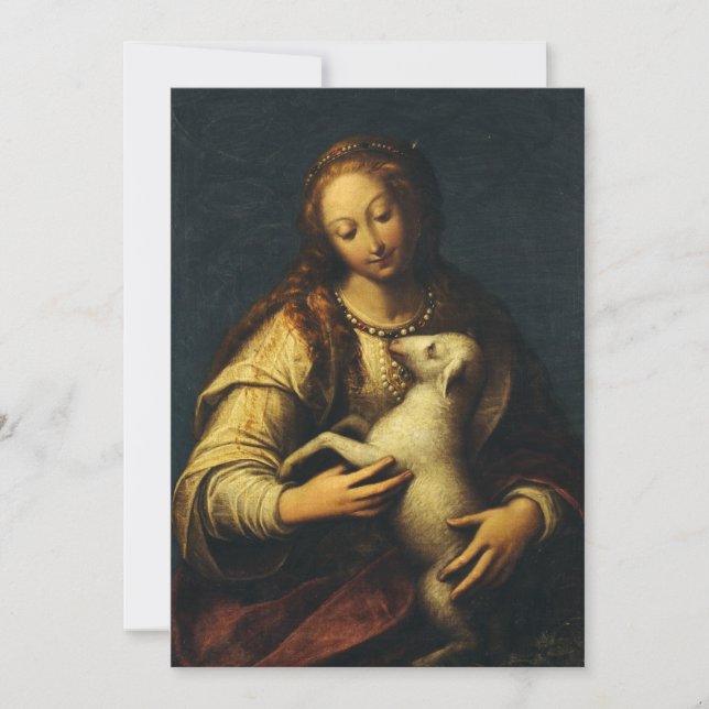 Saint Agnes by Orsola Maddalena Caccia Einladung (Vorderseite)