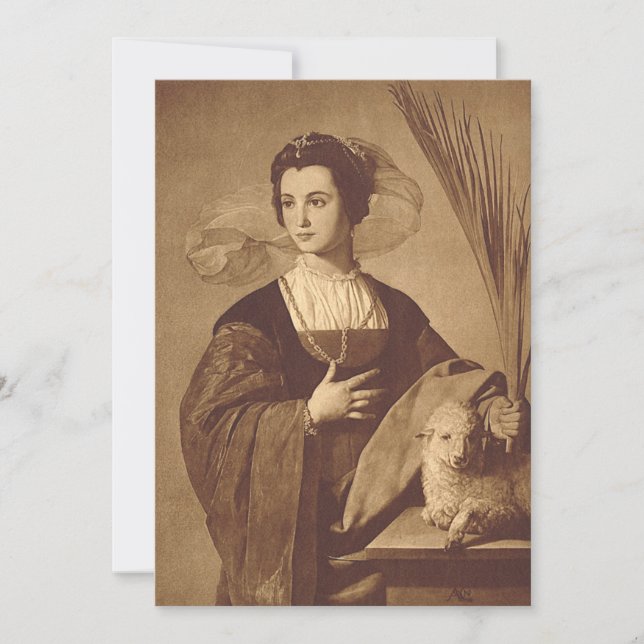 Saint Agnes von Alonso Cano Einladung (Vorderseite)