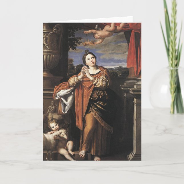 Saint Agnes von Domenichino (c. 1620) Karte (Vorderseite)