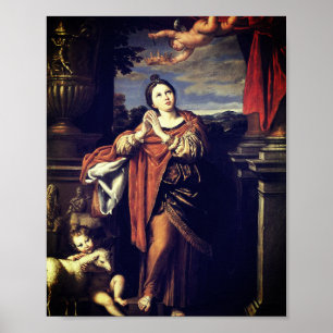 Saint Agnes von Domenichino (c. 1620) Poster