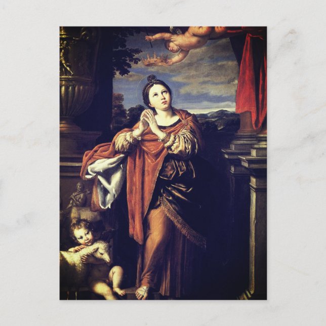 Saint Agnes von Domenichino (c. 1620) Postkarte (Vorderseite)
