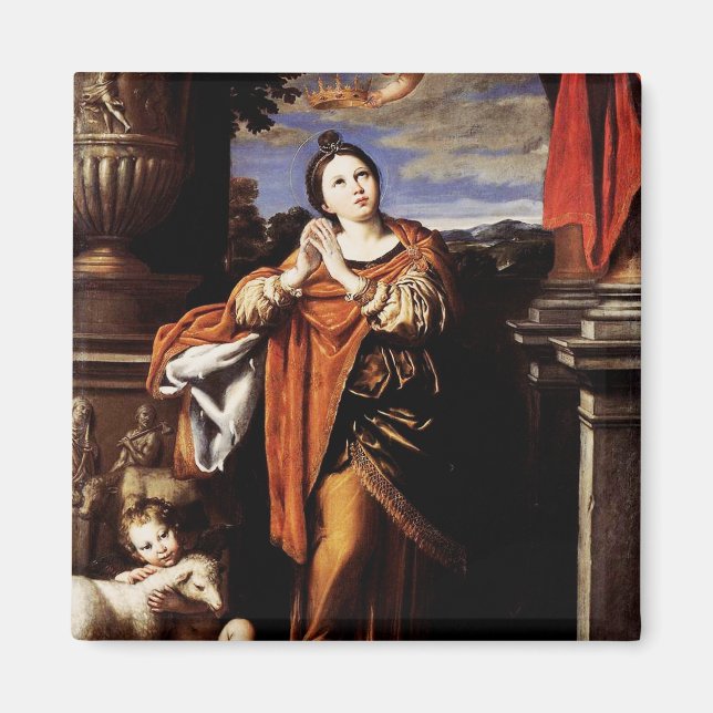 Saint Agnes von Domenico Zampieri Magnet (Vorne)