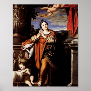 Saint Agnes von Domenico Zampieri Poster