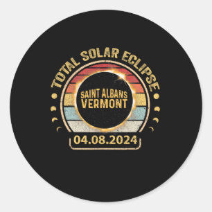 Saint Albans Total Solar Eclipse 2024 April 04.08. Runder Aufkleber