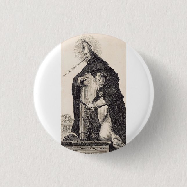 Saint Albert der Große und Heilige Thomas Aquinas Button (Vorderseite)