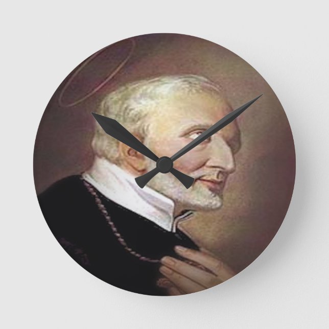 Saint Alphonsus Liguori Runde Wanduhr (Vorderseite)