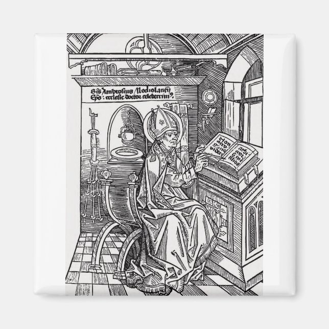 Saint Ambrose von Mailand Magnet (Vorne)