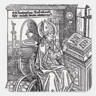 Saint Ambrose von Mailand Quadratischer Aufkleber