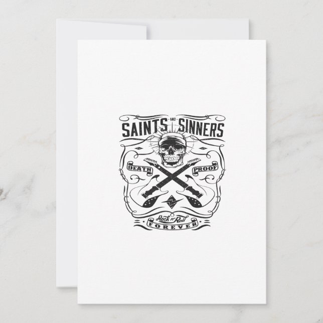 saint and sinners rock n roll forever death proof einladung (Vorderseite)