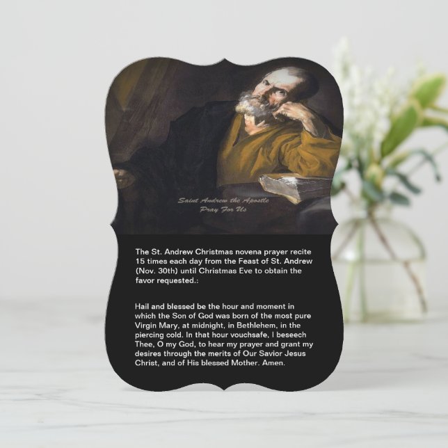Saint Andrew Christmas Novena Feiertagskarte (Stehend Vorderseite)