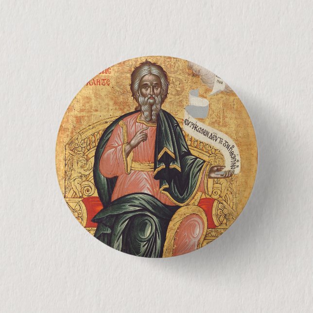 Saint Andrew der Apostel Orthodox Ikone Button (Vorderseite)