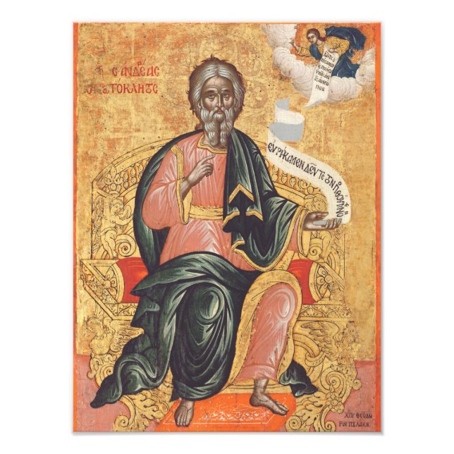 Saint Andrew der Apostel Orthodox Ikone Fotodruck (Vorne)
