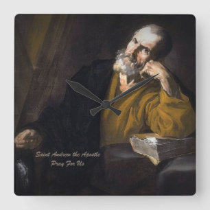 Saint Andrew The Apostle Quadratische Wanduhr