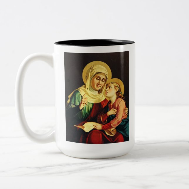 Saint Ann und Jungfrau Mary Zweifarbige Tasse (Links)