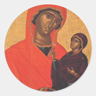 Saint Anne mit der Jungfrau Mary Runder Aufkleber