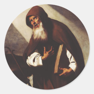 Saint Anthony der Abt Runder Aufkleber
