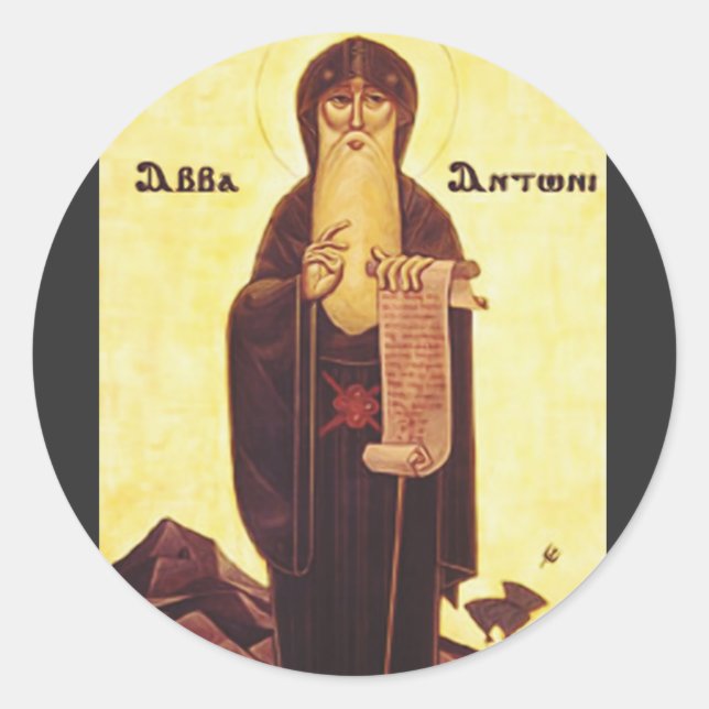 Saint Anthony, der Große Runder Aufkleber (Vorderseite)