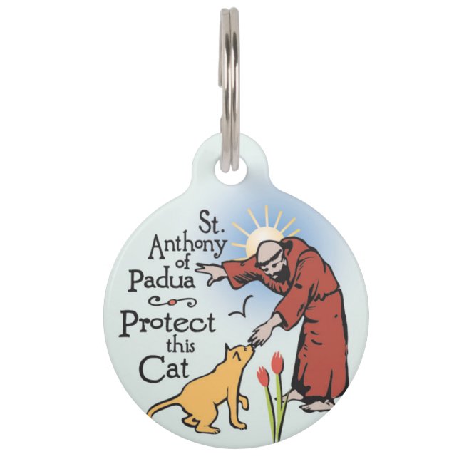 Saint Anthony Padua, Schütze diese Katze, Begleite Haustiermarke (Vorderseite)