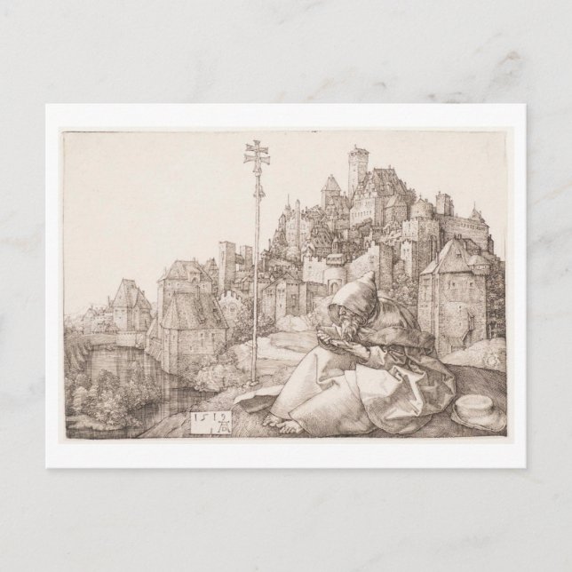 Saint Anthony Reading (Albrecht Durer 1519) Postkarte (Vorderseite)