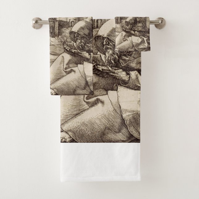 Saint Anthony Reading von Albrecht Durer Badhandtuch Set (Insitu)