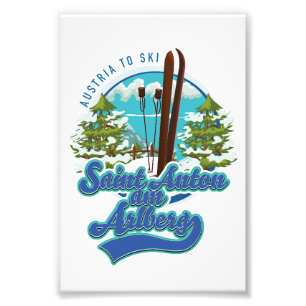 Saint Anton am Arlberg Österreich Ski-Logo Fotodruck
