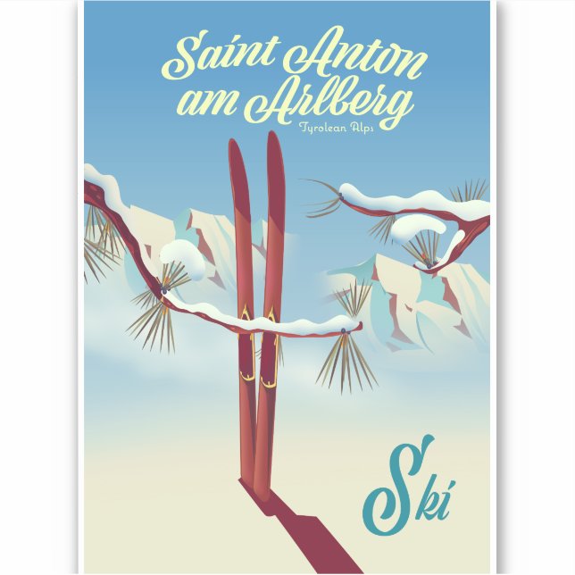 Saint Anton am Arlberg, Tiroler Alpen, Österreich  Aufkleber (Vorderseite)