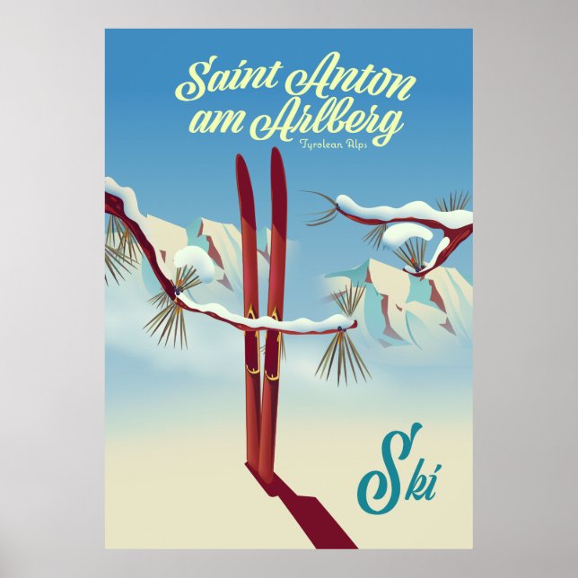 Saint Anton am Arlberg, Tiroler Alpen, Österreich  Poster (Vorne)