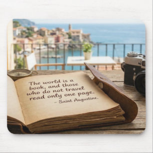 Saint Augustine Reisemotto Vintage Buch Mauspad