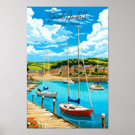 Saint Austell Cornwall England Jahrgang Reise Poster