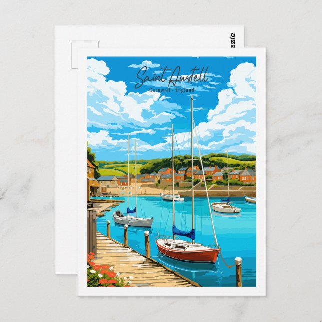 Saint Austell Cornwall England Jahrgang Reise Postkarte (Vorne/Hinten)