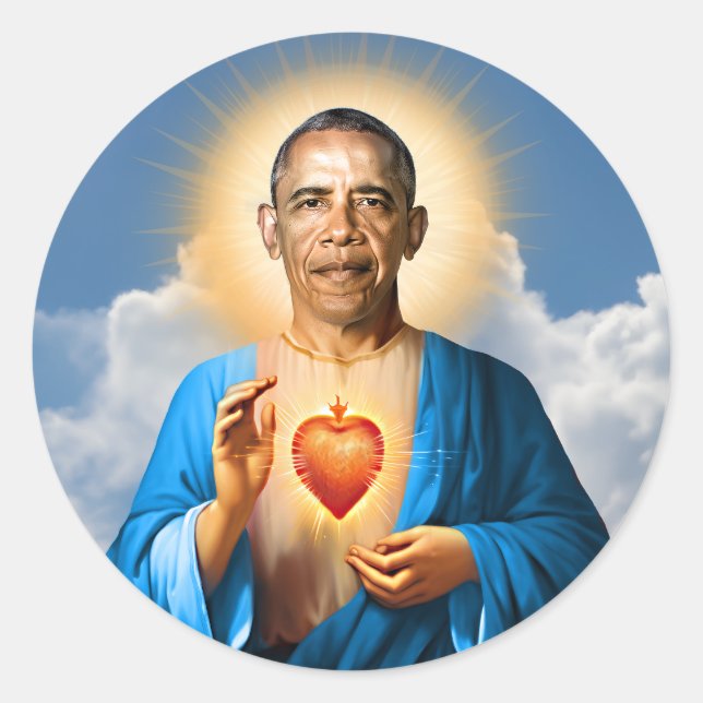 Saint Barack Obama Gebet Candle Runder Aufkleber (Vorderseite)