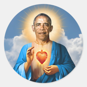 Saint Barack Obama Gebet Candle Runder Aufkleber