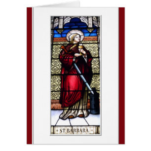 Saint Barbara gesteinigtes Glasfenster
