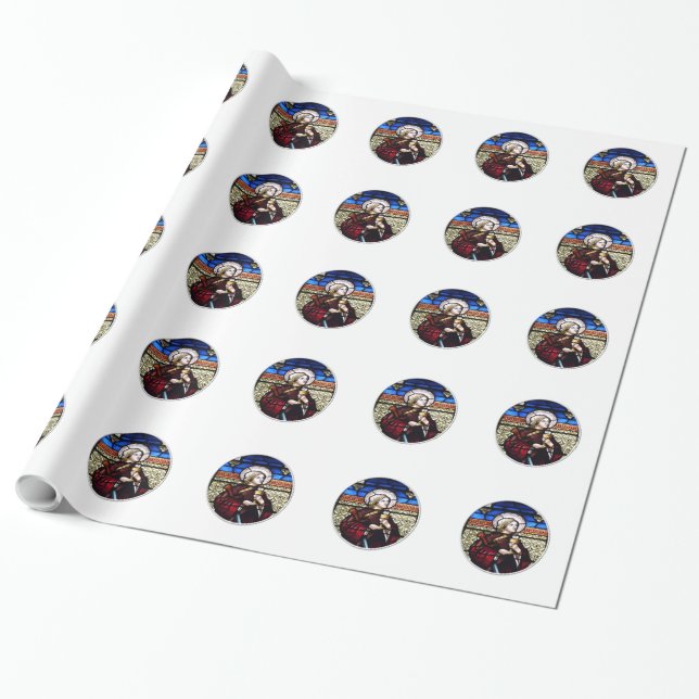 Saint Barbara gestettetes Glasfenster Umschlagpapi Geschenkpapier (Ungerollt)