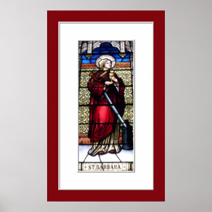 Saint Barbara Hartglas-Fenster drucken Poster