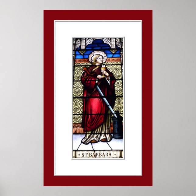 Saint Barbara Hartglas-Fenster drucken Poster (Vorne)
