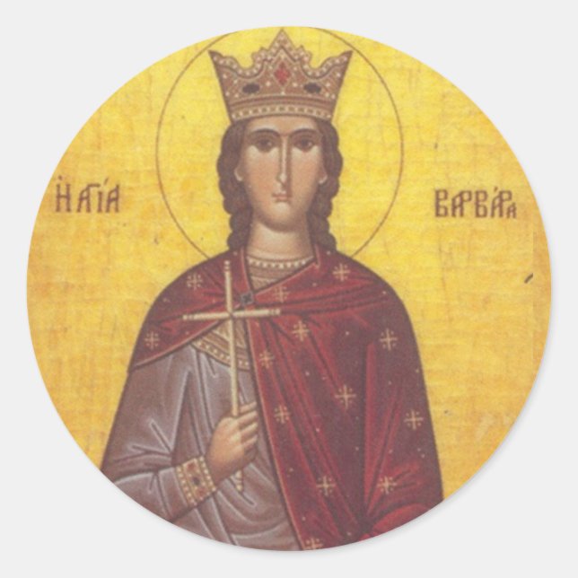 Saint Barbara Icon Runder Aufkleber (Vorderseite)