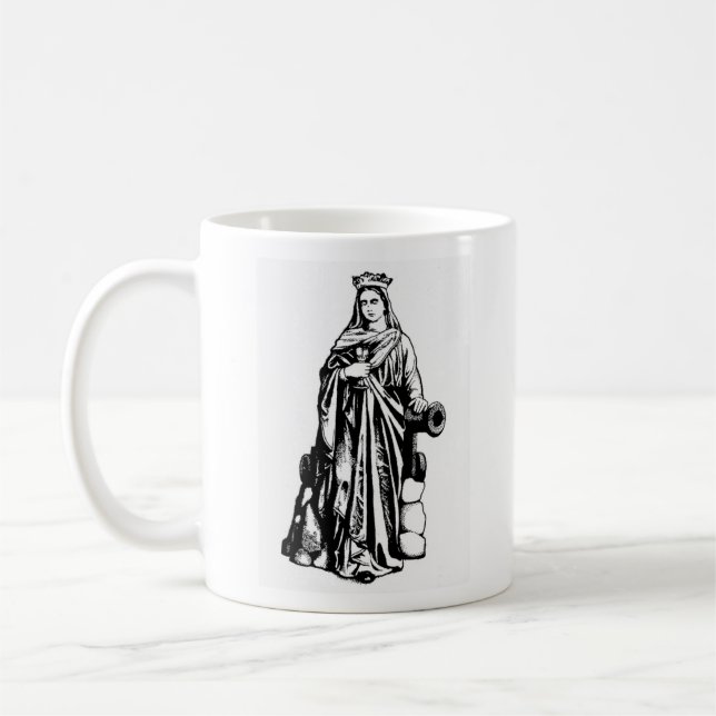 Saint Barbara mit Chalier und Kanone Tasse (Links)