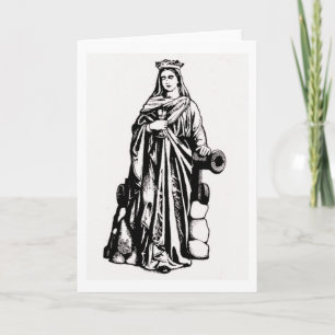 Saint Barbara mit Kalice und Kanone Karte