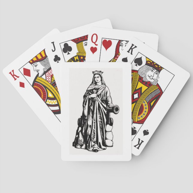 Saint Barbara mit Kalice und Kanone Spielkarten (Rückseite)