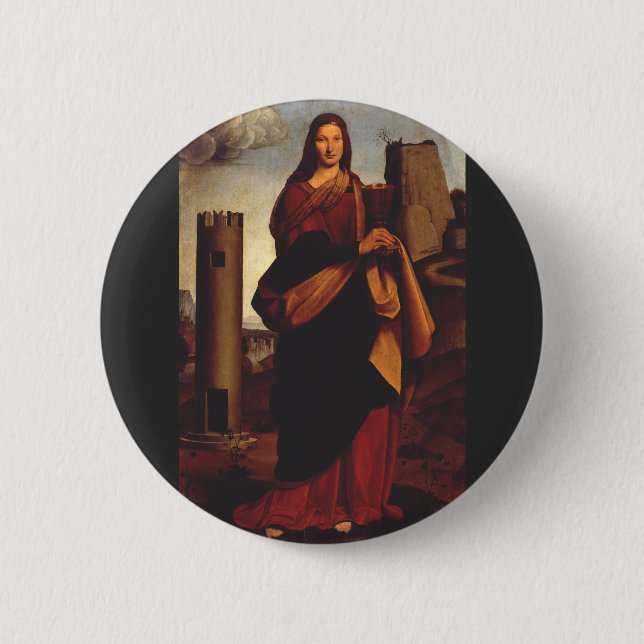 Saint Barbara von Giovanni Antonio Bolschleto Button (Vorderseite)