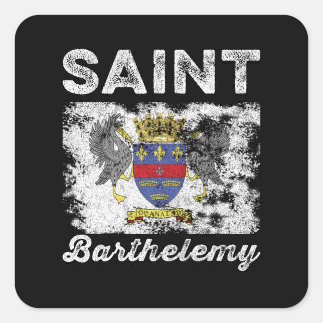 Saint Barthélemy Flag erschüttert Quadratischer Aufkleber (Vorderseite)