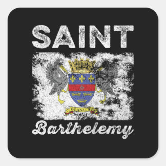 Saint Barthélemy Flag erschüttert Quadratischer Aufkleber