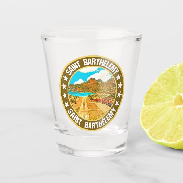 Saint Barthélemy Schnapsglas (Vorderseite)