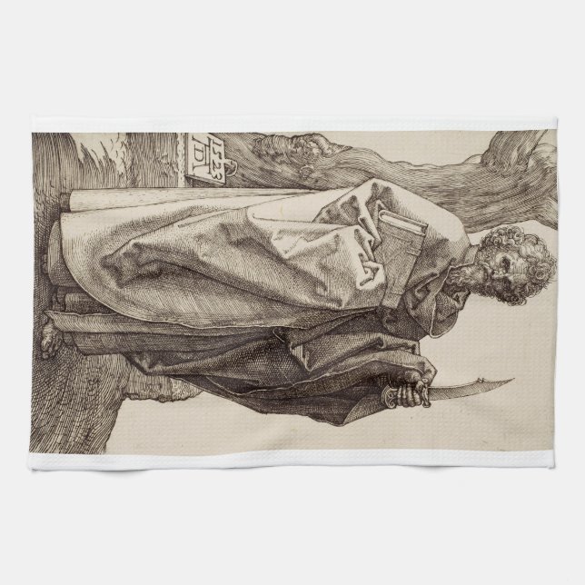 Saint Bartholomew, Apostel von Albrecht Durer Geschirrtuch (Horizontal)