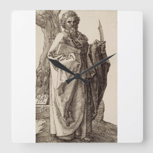 Saint Bartholomew, Apostel von Albrecht Durer Quadratische Wanduhr