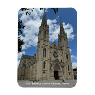 Saint Baudilus Kirche in Nimes, Frankreich, auf ei Magnet