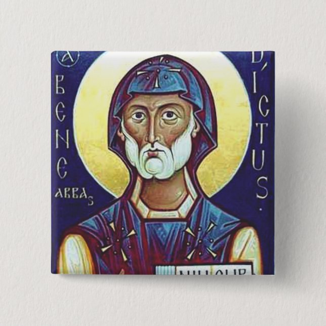 Saint-Benedikt von Nursia Button (Vorderseite)
