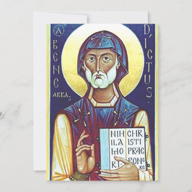 Saint-Benedikt von Nursia Einladung (Vorderseite)