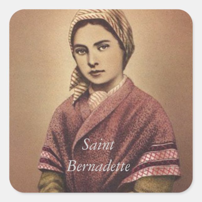 SAINT BERNADETTE QUADRATISCHER AUFKLEBER (Vorderseite)
